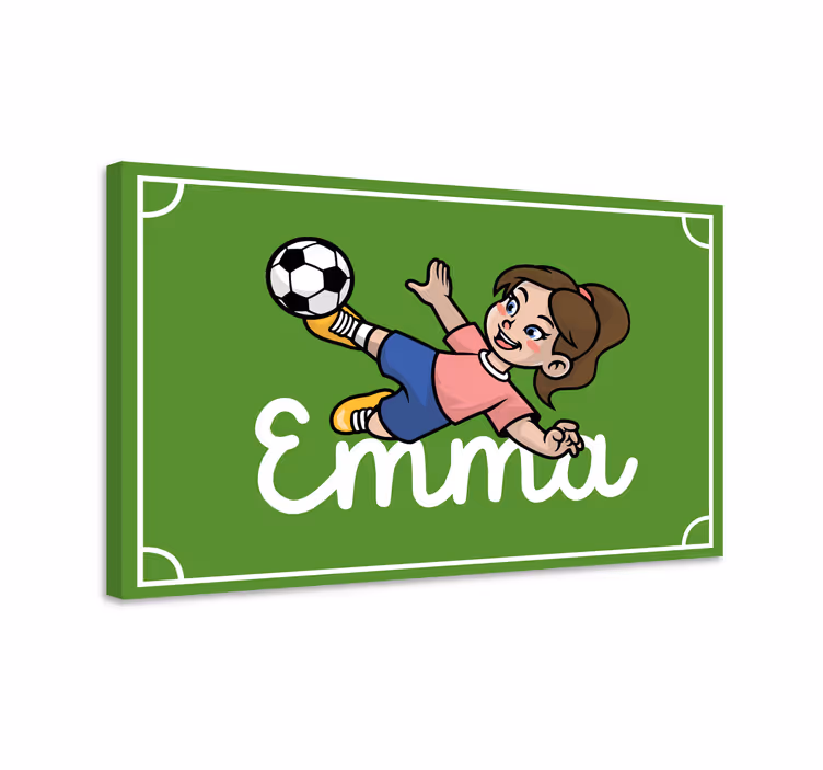 Merginos futbolininkės personalizuota drobė - „Tenstickers“