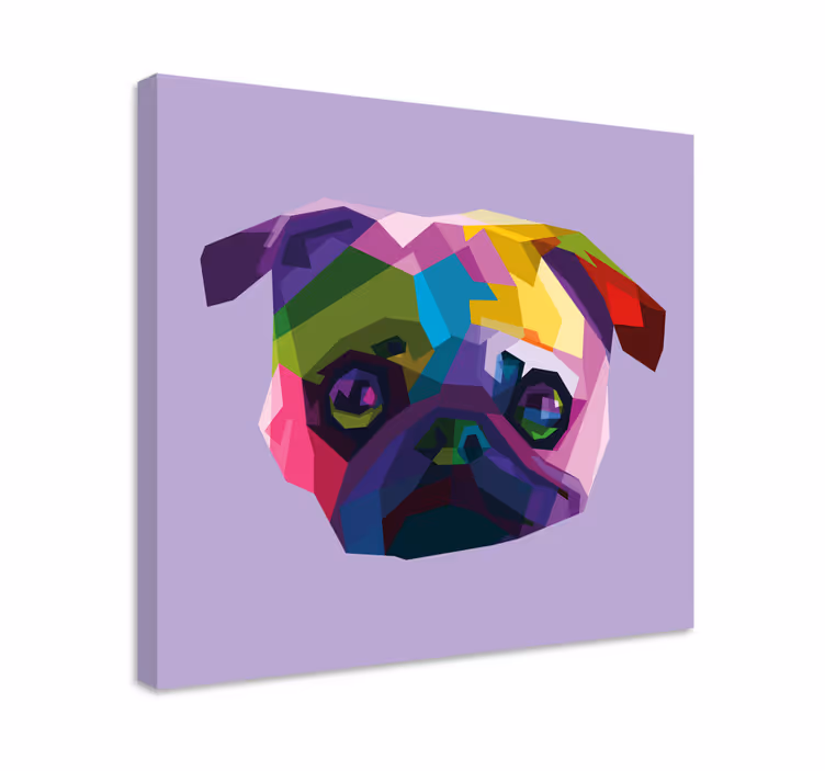 Drobė šunys spalvingas mopsas - „Tenstickers“