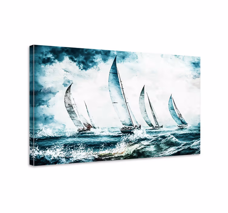 Pintura veleros en el mar Drobė valgomasis - „Tenstickers“
