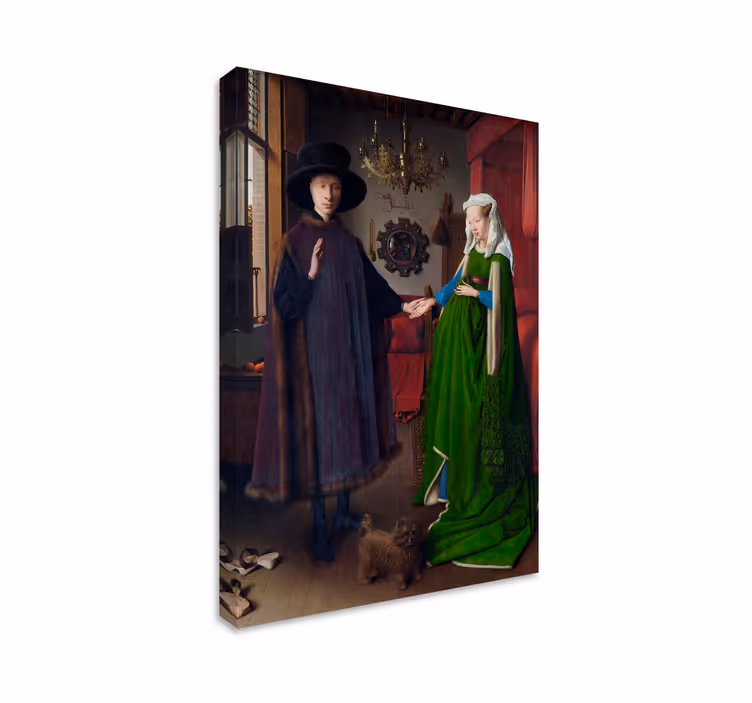 "Arnolfini portreto paveikslas""Arnolfini portreto darbas" Drobė  - „Tenstickers“