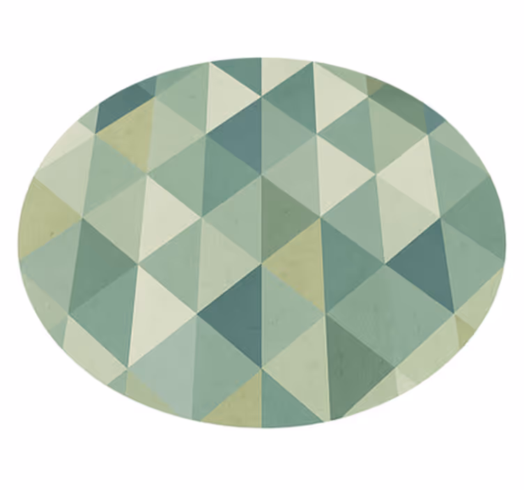 Geometrinių trikampių dizainas žalias kilimas - „Tenstickers“