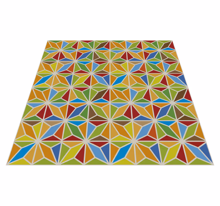 Kaleidoskopinė geometrinė plytelė valgomosios kambario kilimas - „Tenstickers“