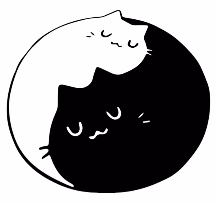Gyvūnų vinilo kilimėlis katės yin yang - „Tenstickers“