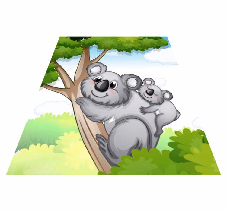 Gyvūnų vinilo kilimėlis mama ir kūdikis koala - „Tenstickers“