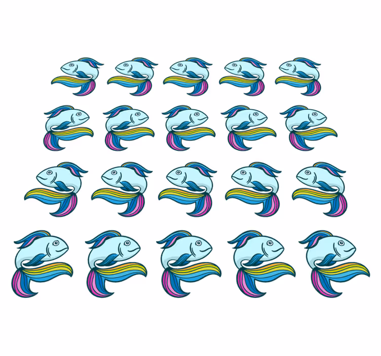 Gyvūnų vinilo kilimėlis mėlyna neoninė žuvis - „Tenstickers“