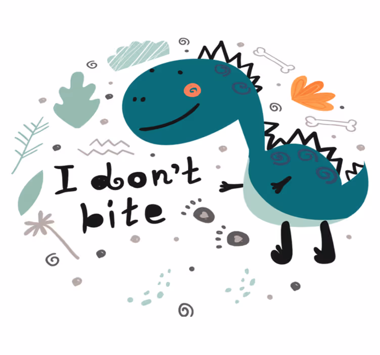 Gyvūnų vinilo kilimėlis žalias besišypsantis dinozauras - „Tenstickers“