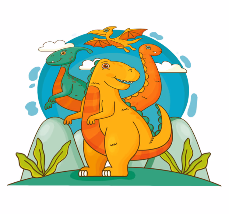 Gyvūnų vinilo kilimėlis dinosaurus džiunglėse - „Tenstickers“