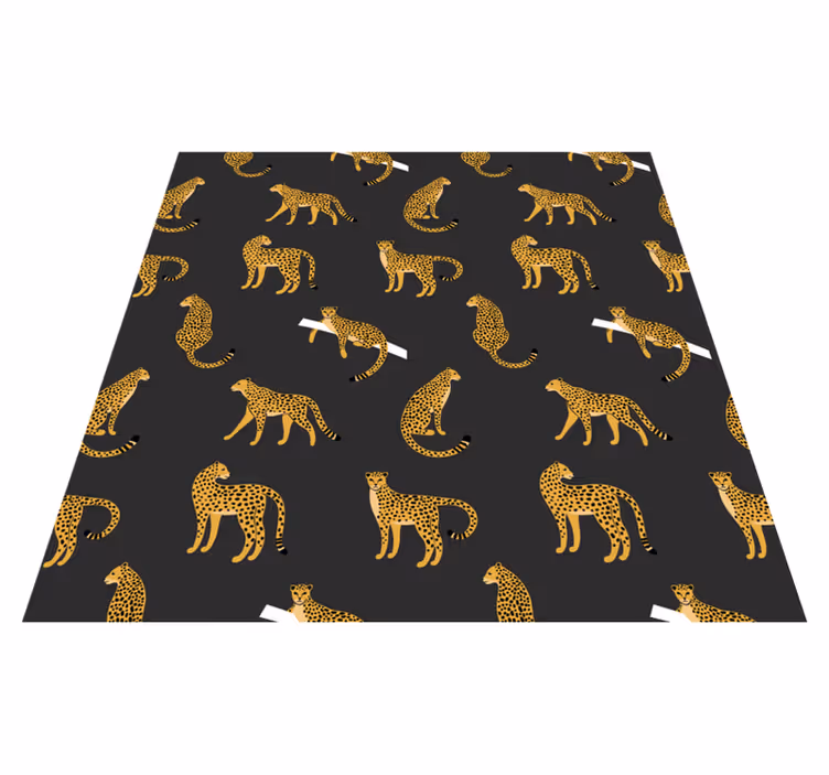 Gyvūnų vinilo kilimėlis su leopardais tamsiame fone - „Tenstickers“