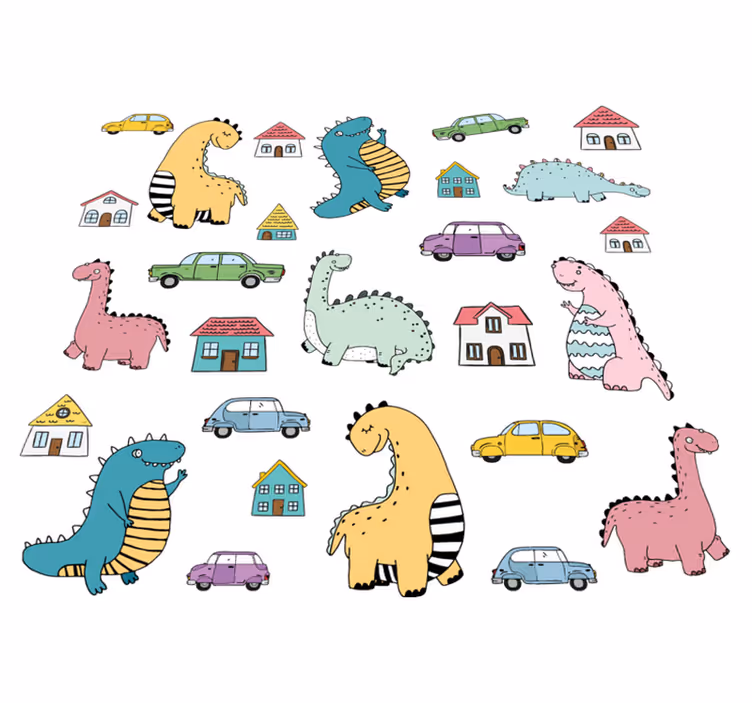 Gyvūnų vinilo kilimėlis Šiaurės dinozaurų rinkinyje - „Tenstickers“