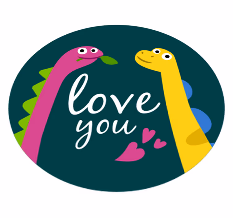 Gyvūnų vinilo kilimėlis mielas dinosauro meilė - „Tenstickers“