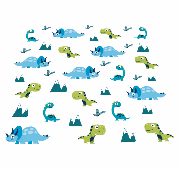 Gyvūnų vinilo kilimėlis žaismingais dinozaurais - „Tenstickers“