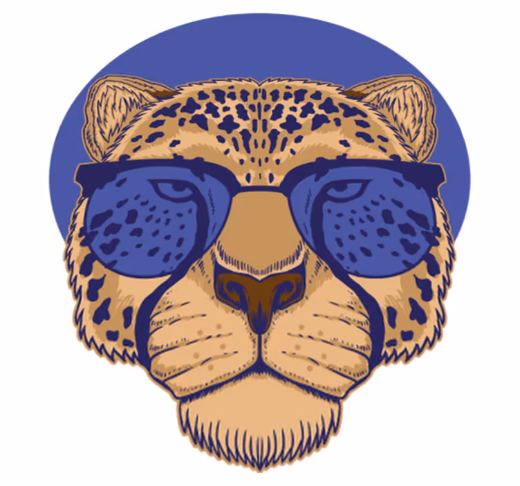 Gyvūnų vinilo kilimėlis su akinius nešančiu leopardu - „Tenstickers“
