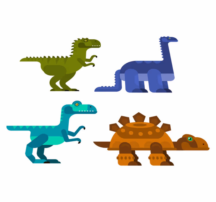 Gyvūnų vinilo kilimėlis spalvingiems dinozaurams - „Tenstickers“