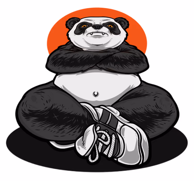 Gyvūnų vinilo kilimėlis panda apglėbusi ramybę - „Tenstickers“