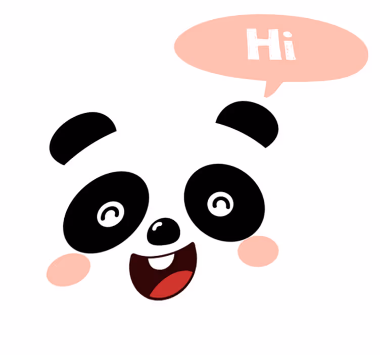 Gyvūnų vinilo kilimėlis su pasisveikinančia panda - „Tenstickers“