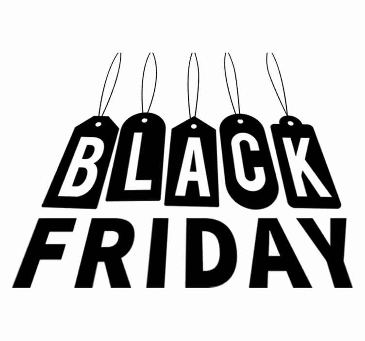 Black friday vinilo kilimėlis juodai baltu tekstu - „Tenstickers“