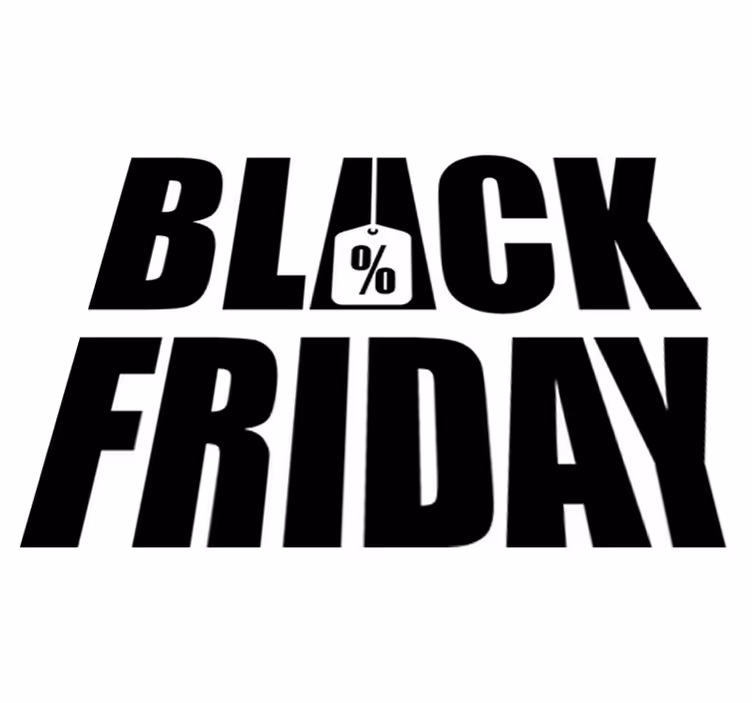 Black friday vinilo kilimėlis su paprasta balta fone - „Tenstickers“