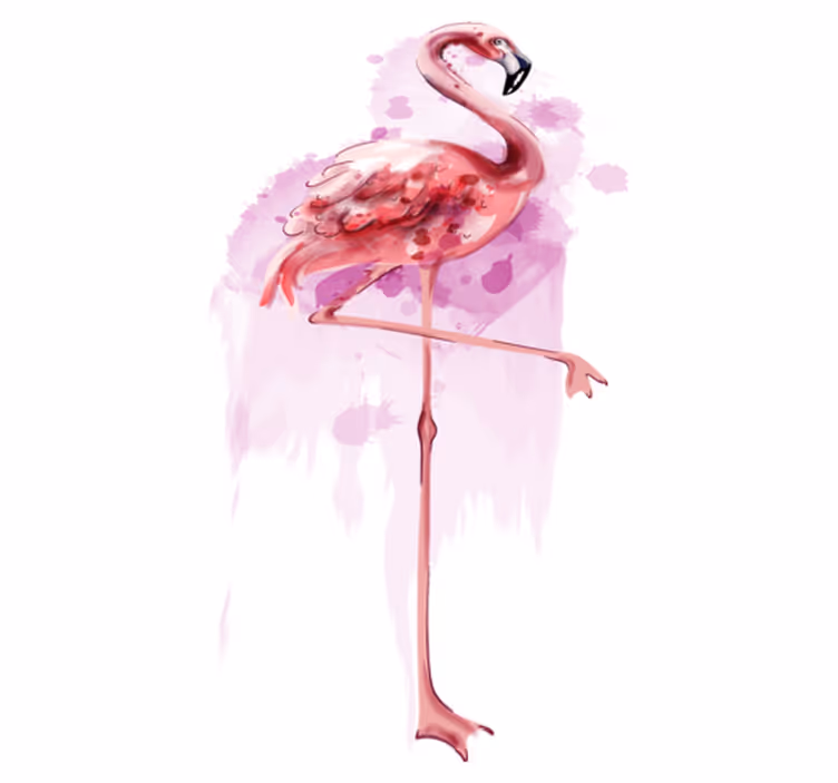 Gyvūnų vinilo kilimėlis elegantiška flamingo siluetas - „Tenstickers“