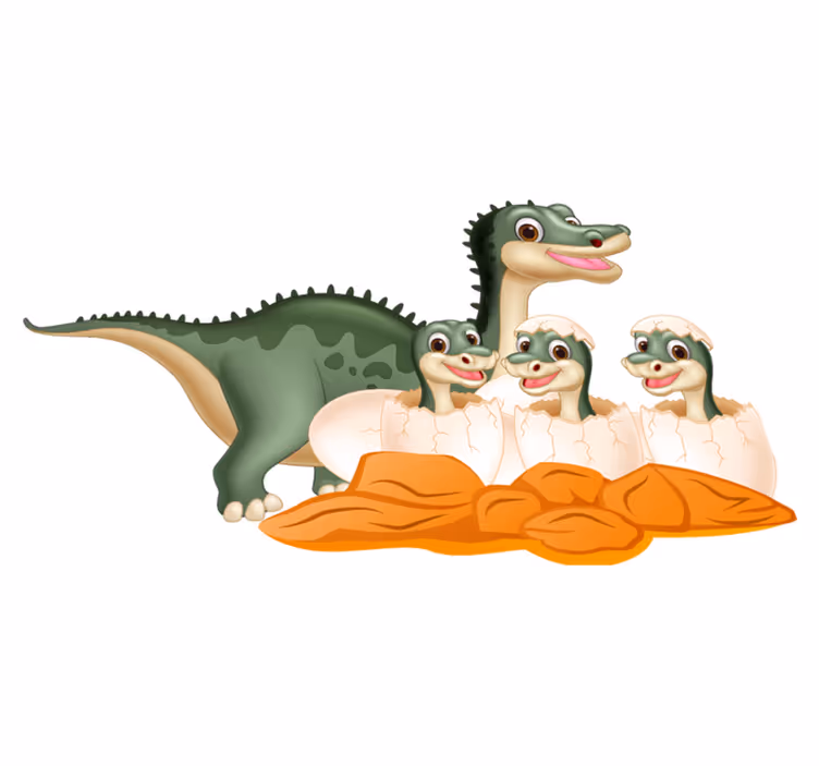 Gyvūnų vinilo kilimėlis mielų dinosaurų Šeima - „Tenstickers“