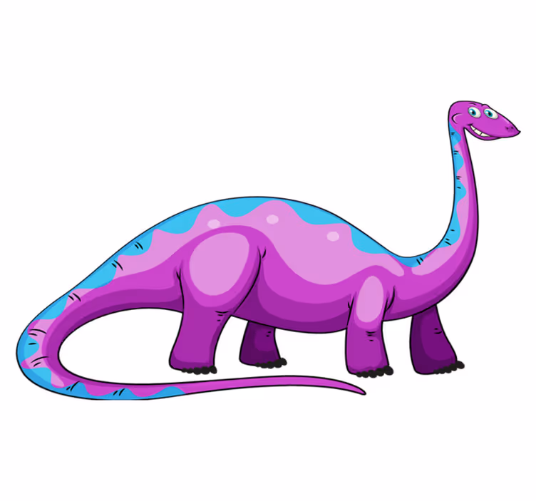 Gyvūnų vinilo kilimėlis žaismingam purpuriniam dinozaurui - „Tenstickers“