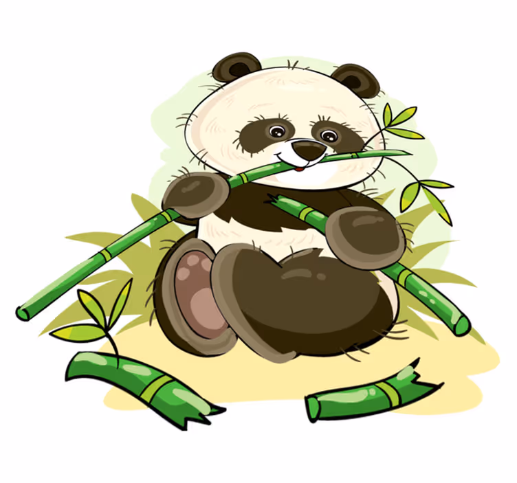 Gyvūnų vinilo kilimėlis su miela panda emblema - „Tenstickers“