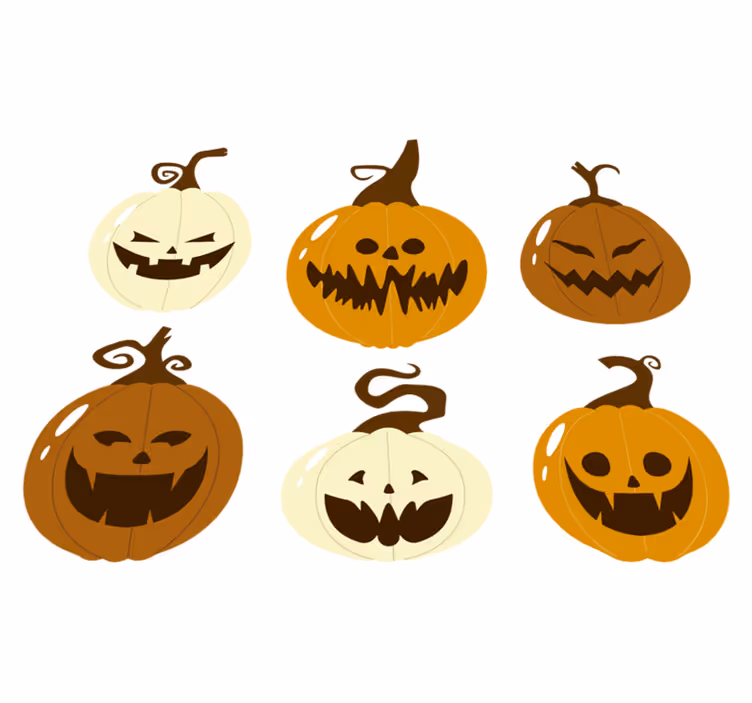 Halloween kilimėlis su baisiomis moliūgų veidais - „Tenstickers“