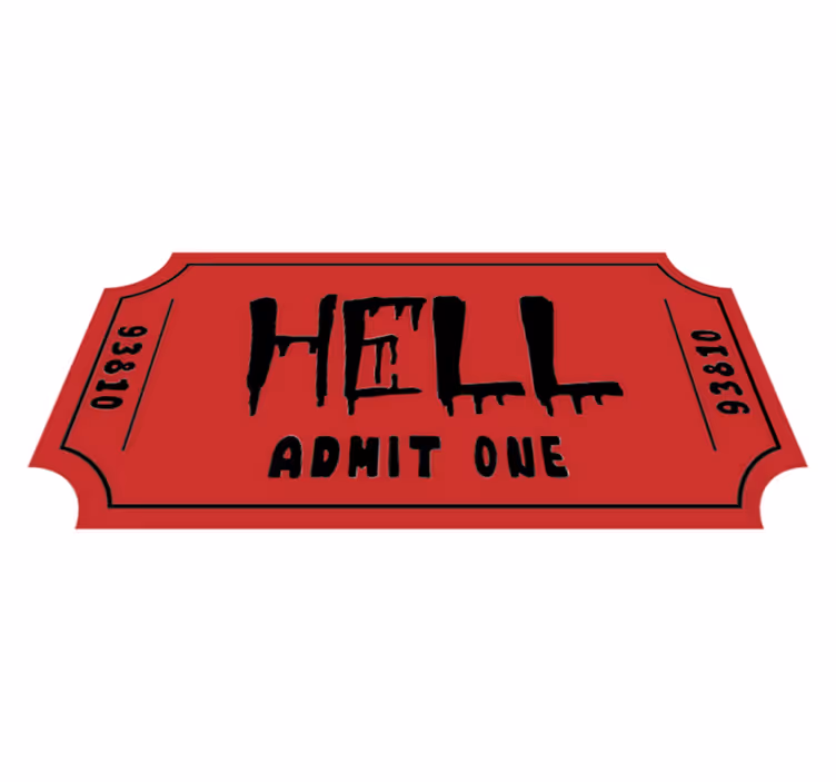 Halloween kilimėlis bilietas į pragarą - „Tenstickers“