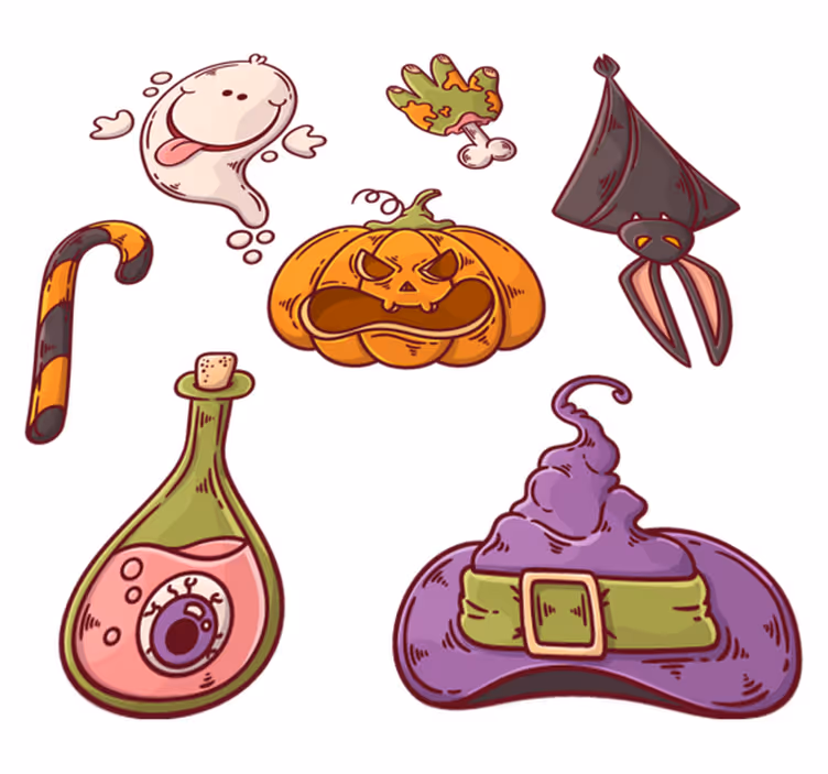 Halloween kilimėlis su helovino figūrėlėmis - „Tenstickers“