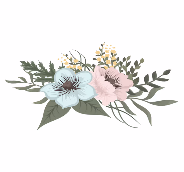 Gėlių rašto kilimėlis botaninė kompozicija - „Tenstickers“