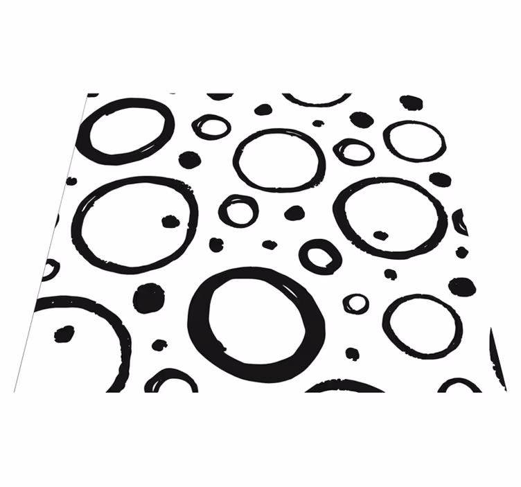 Geometrinis kilimas apvalaus juodai baltos spalvos dizaino - „Tenstickers“