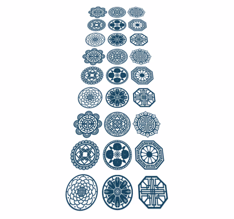 Geometriniai kilimas korėjos formomis - „Tenstickers“