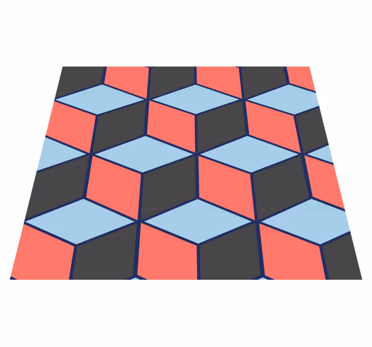 Vinilo kilimėlis miegamajam geometriniais kvadratais 3d - „Tenstickers“