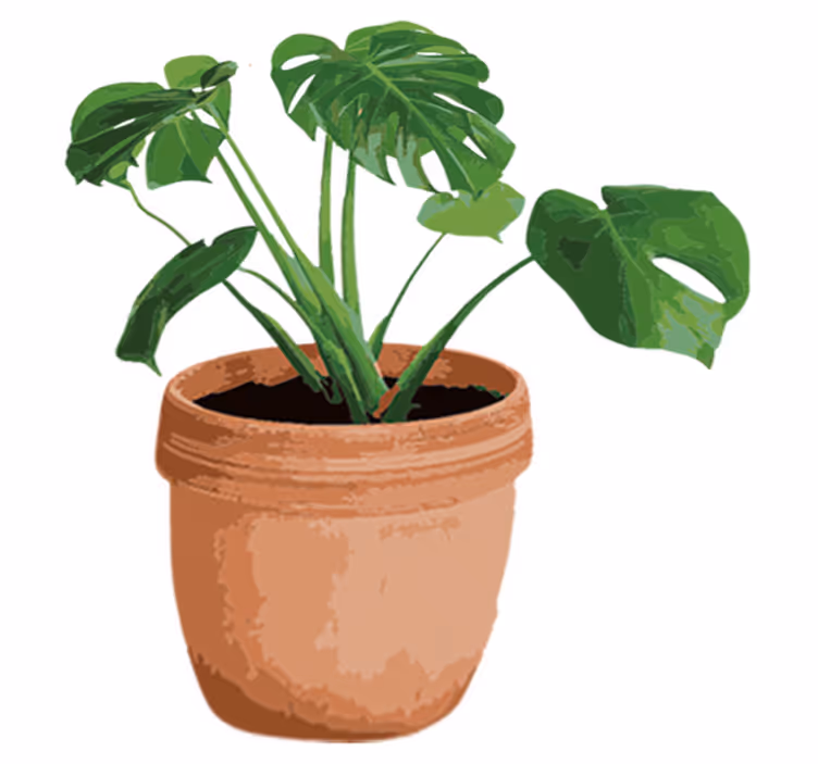Gėlių rašto kilimėlis paprastam monstera vazonui - „Tenstickers“