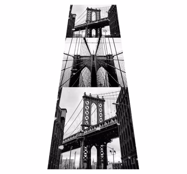 Vinilo kilimėlis miegamajam brooklyn bridge koliažas - „Tenstickers“
