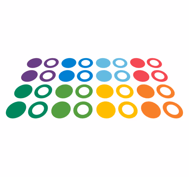 Geometrinis kilimas vaivorykštės spalvų apskritimai - „Tenstickers“