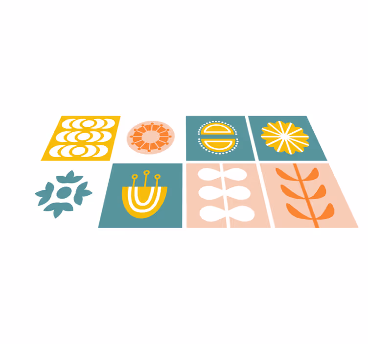 Geometriniai kilimas norvegijos plytelėmis - „Tenstickers“