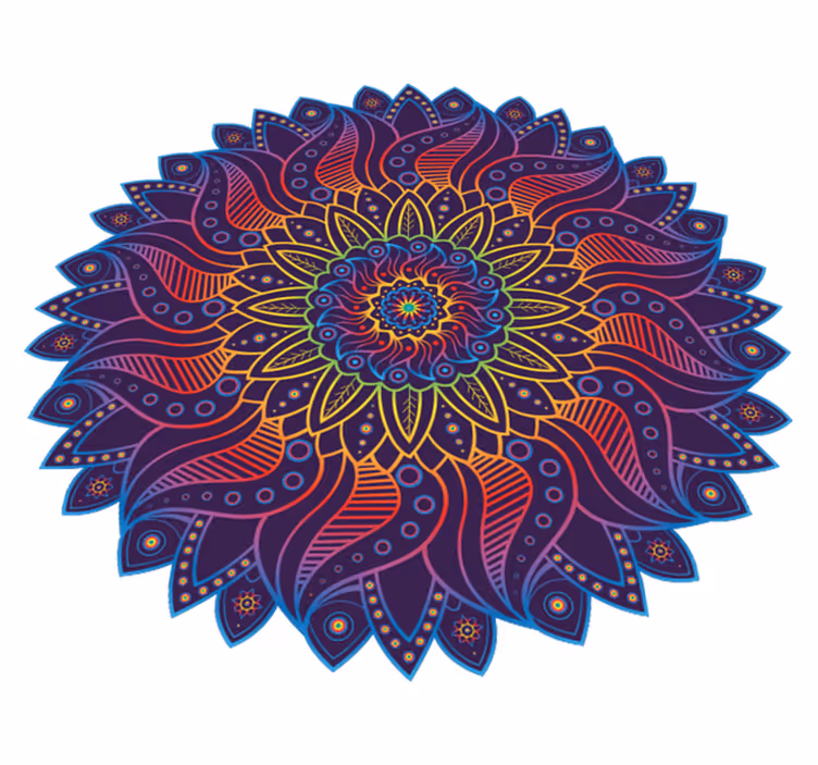 Geometriniai kilimas vaivorykštės mandala - „Tenstickers“