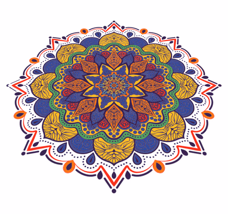 Geometriniai kilimas spalvotų gėlių mandala - „Tenstickers“