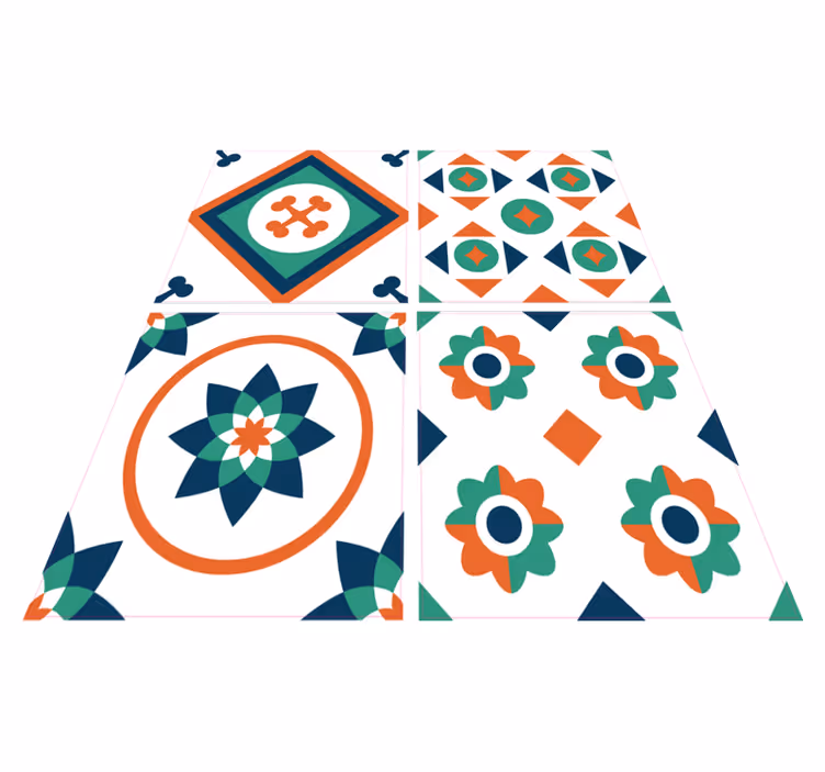 Geometriniai kilimai geometrinėmis plytelėmis - „Tenstickers“
