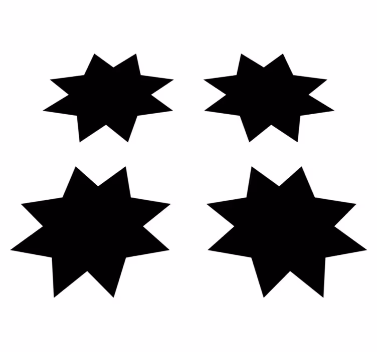 Geometrinis kilimas juodųjų žvaigždžių formos - „Tenstickers“