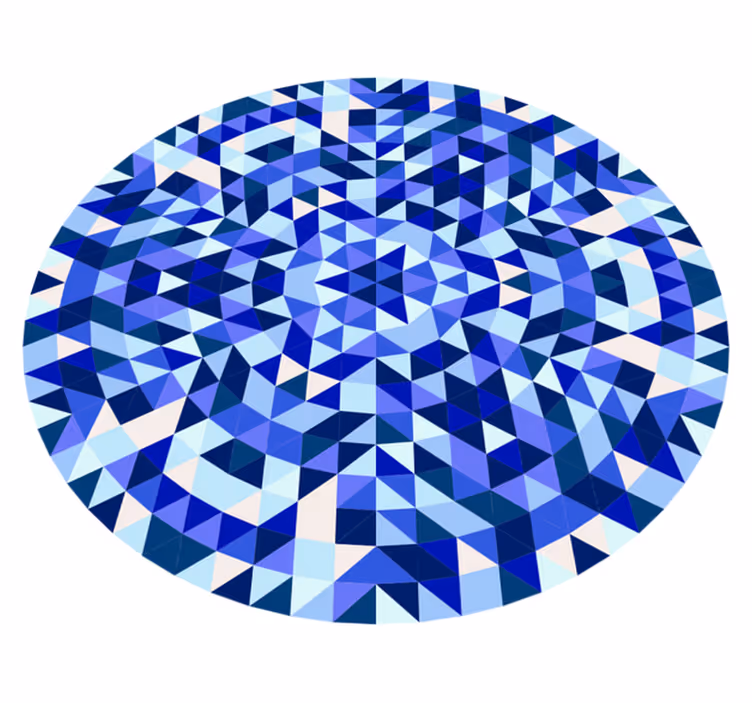 Geometrinis kilimas su apvaliu mėlynu raštu - „Tenstickers“