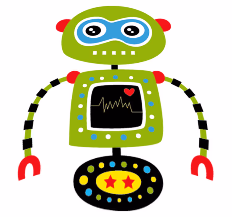 Vaikų vinilinė kilimėlė Žalias robotas - „Tenstickers“