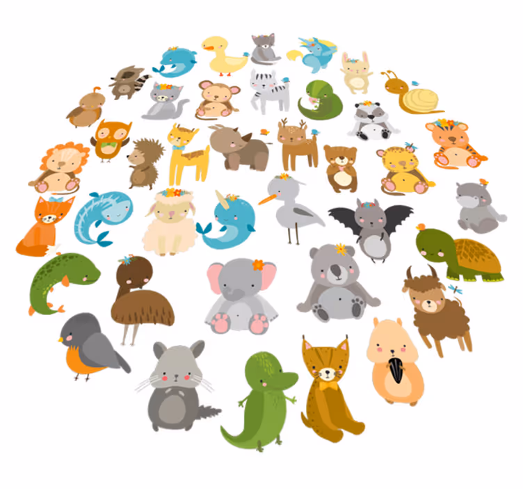 Vaikų vinilinė kilimėlė mano zoologijos sodas - „Tenstickers“