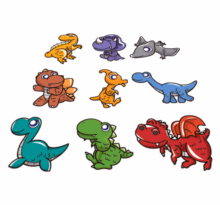 Vaikų vinilinė kilimėlė su dinozaurais kūdikiams - „Tenstickers“