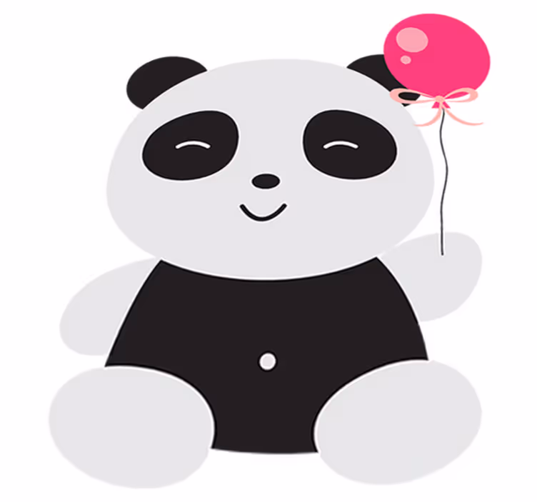 Vaikų vinilinė kilimėlė panda lokys su rožiniu balionu - „Tenstickers“