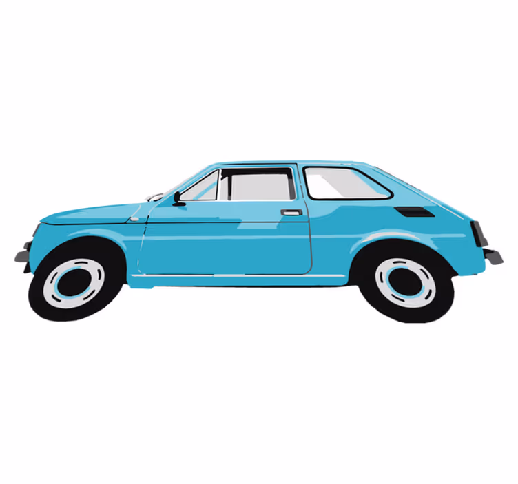 Vaikų vinilinė kilimėlė mėlynas senovinis automobilis - „Tenstickers“