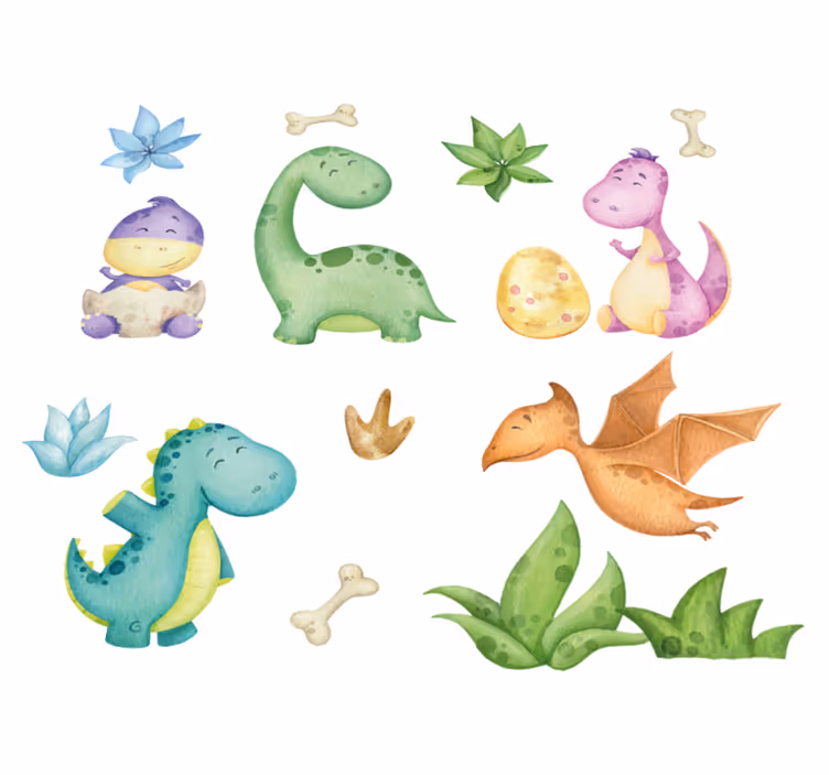 Vinilo kilimėlis miegamajam su šiauriniu dinozauru - „Tenstickers“