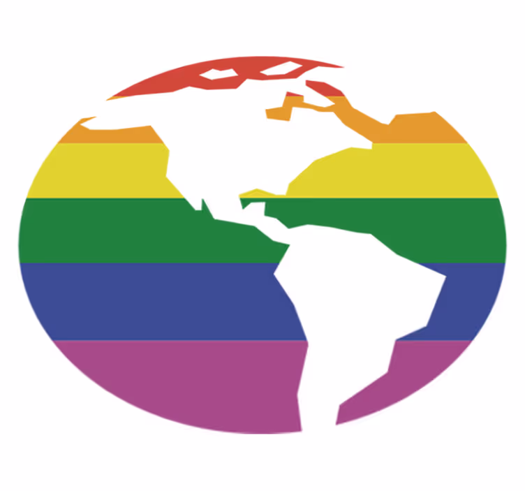 Pasaulio žemėlapis vinilo kilimėlis lgbtq+ tematika - „Tenstickers“