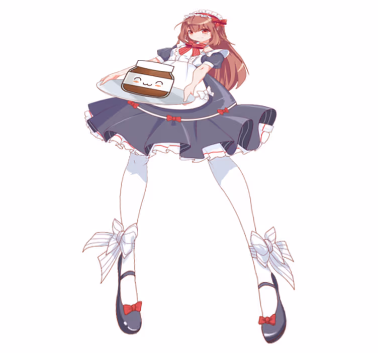 Vaikų vinilinė kilimėlė su anime mergaite ir nutella - „Tenstickers“