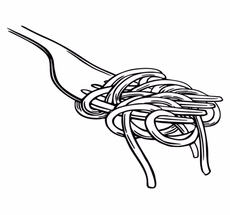 Kilimas virtuvei su spaghetti šakutės raižiniu - „Tenstickers“